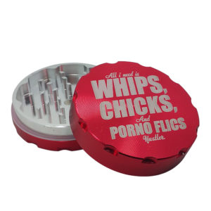 whips chicks and porno flicks red 2 piece notch grinder