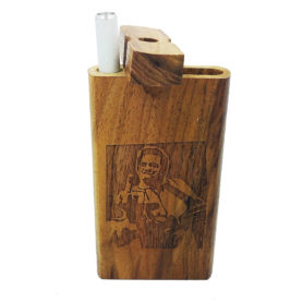 Hitter Box Laser Etched with Johnny Cash "Bird" and FREE 3" Reusable Aluminum Cigarette