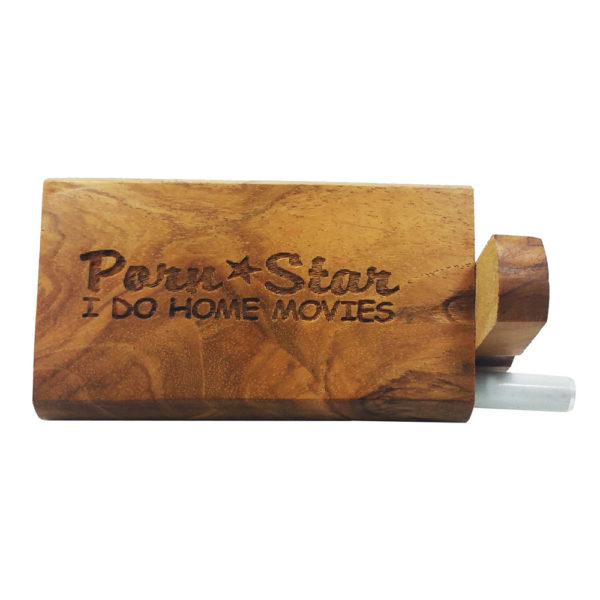 Laser Etched Wood Hitter Box Porn Star Theme and FREE 3" Reusable Aluminum Cigarette
