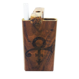 Laser Etched Wood Hitter Box Prince Icon Theme and FREE 3" Reusable Aluminum Cigarette