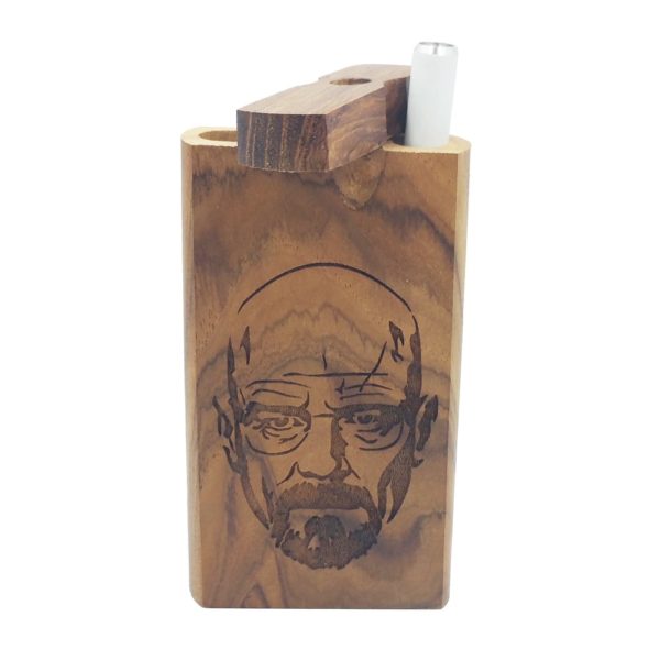 walter white breakind bad logo on 4 inch wooden dugout