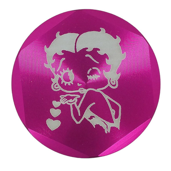 4Piece Pink Betty Boop Kisses Grinder with Kief Catcher and Free Scraper
