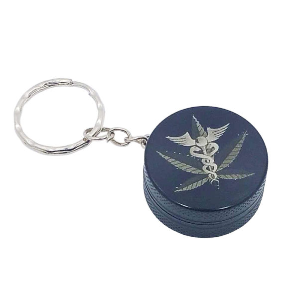Mini Medical Pot Leaf Keychain Grinder