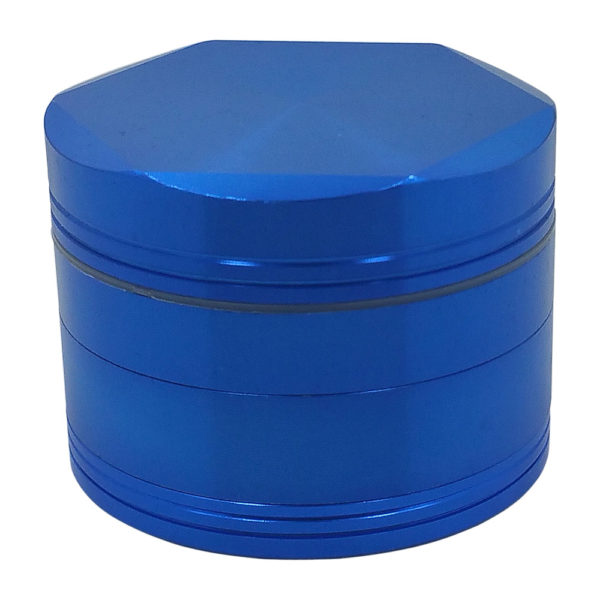 Blue 4-piece metal hex grinder example for bud