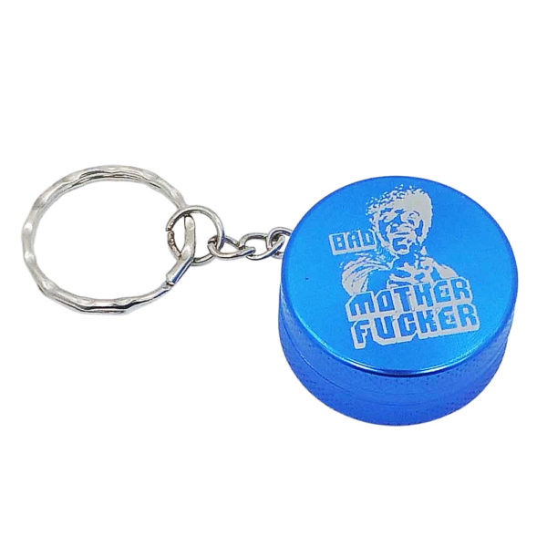 Small Keychain Grinder two piece Bad Mother F#ck*r k blue