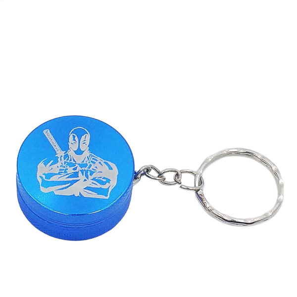 mini keychain grinder Deadpool Blue