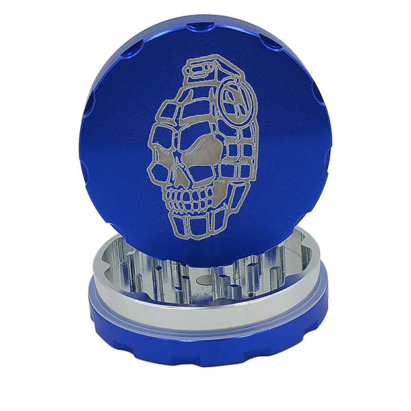 2Piece Grenade Skull 420 Grinder in Blue