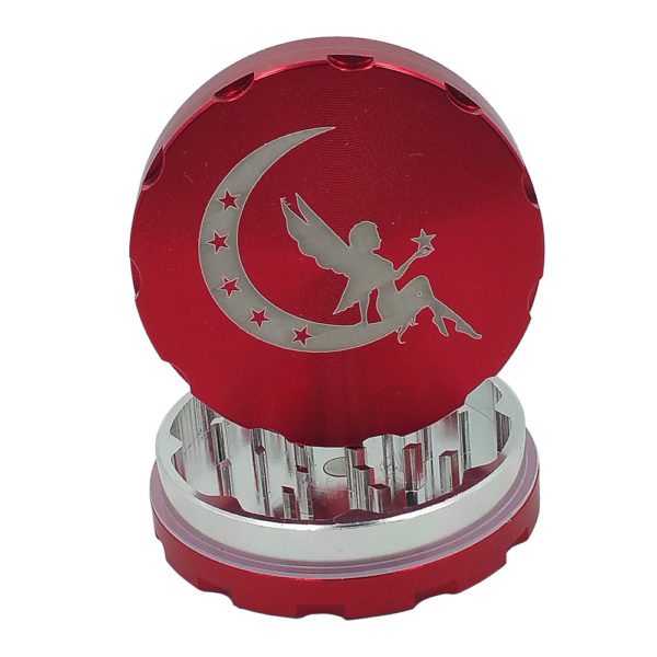 2 Piece Fairy & Moon Weed Grinder in Red