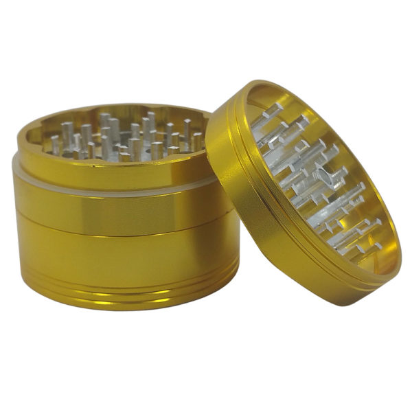 4-piece metal hex grinder gold example for herb