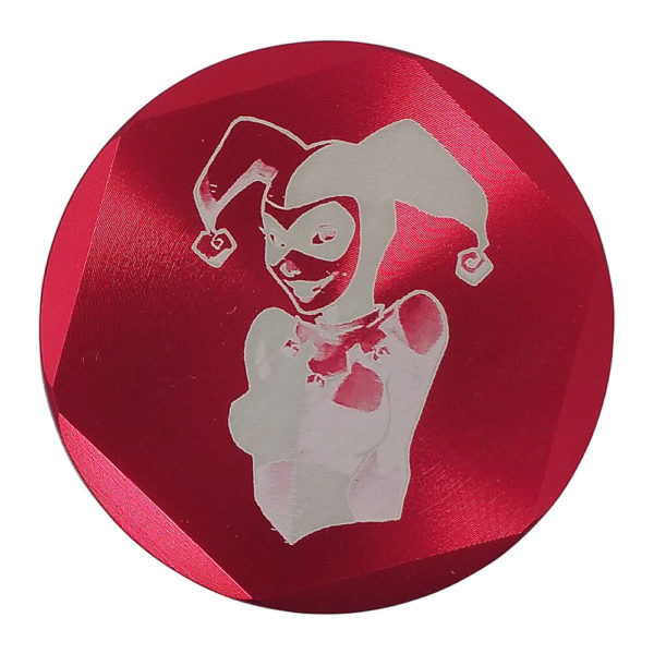 4Piece Red Harley Quinn Weed Grinder with Kief Catcher and Free Scraper