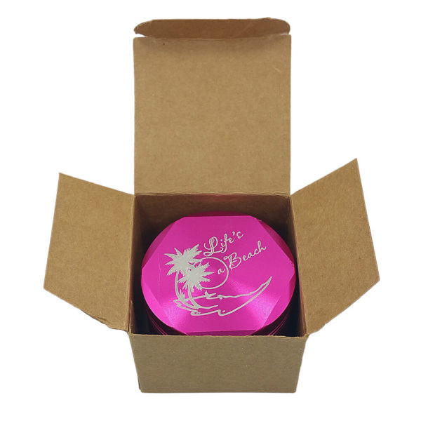 4 Piece Life's a Beach Hex Weed Grinder in Pink