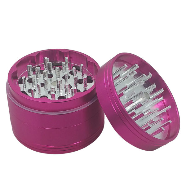 4-piece metal hex grinder pink example for weed