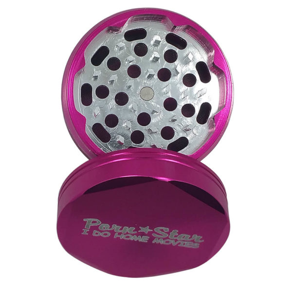 4Piece Porn Star Weed Grinder in Pink with Keef Catcher and Free Scraper