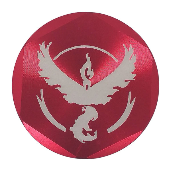 4Piece Moltres Team Valor Smoke Grinder in Red with Kief Catcher and Free Scraper