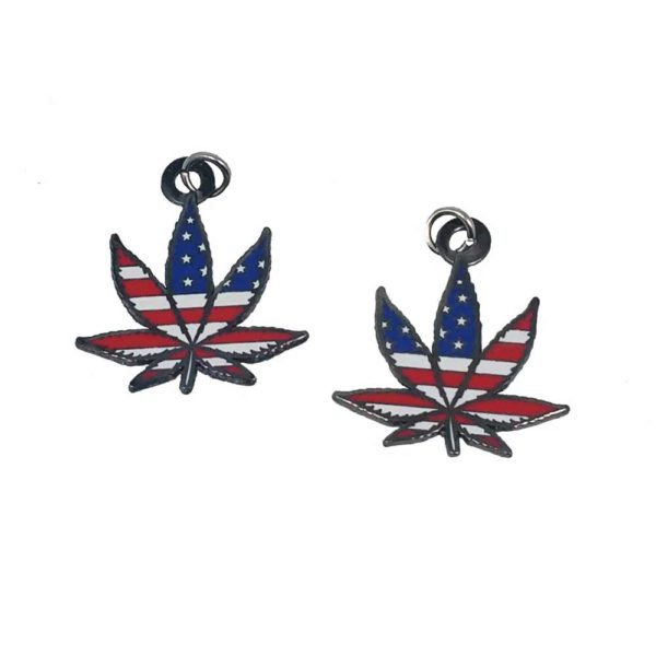 american flag marijuana weed pot leaf jewelry charms