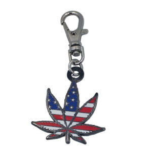 American Flag Pot Leaf Zipper Pull