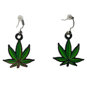 Pot Leaf Dangle Earrings