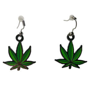 Pot Leaf J hook Earrings
