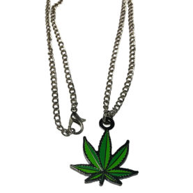 weed leaf chain jewelry necklace with charm sample