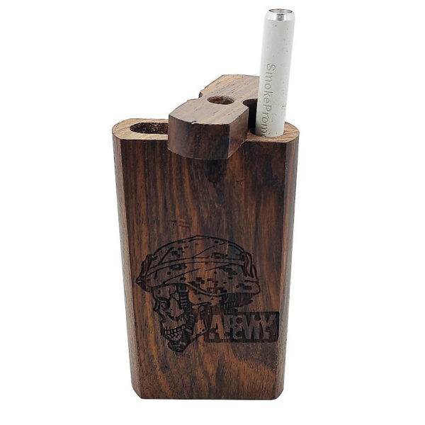 Wood One Hitter Box with Laser Etched Love Theme and FREE 3" Reusable Aluminum Cigarette