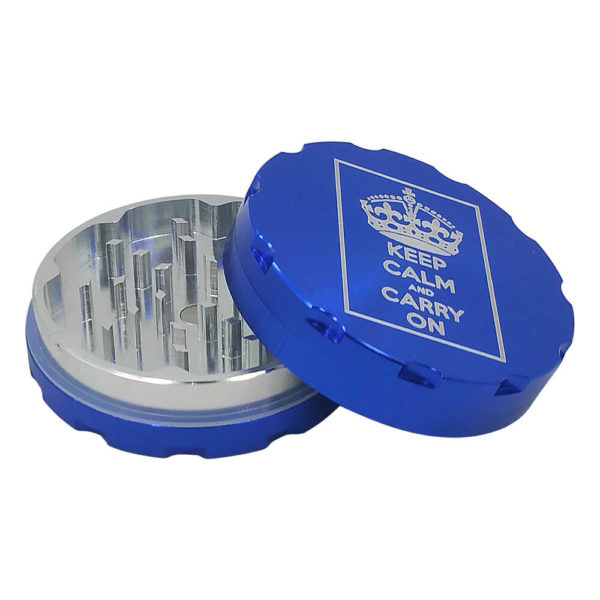 Opened Keep Calm and Carry On Herb Grinder