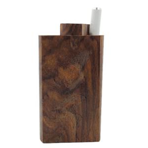 Wood One Hitter Box with Laser Etched Kiss Theme and FREE 3" Reusable Aluminum Cigarette