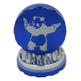 Panda with Pistols blue pot grinder 2 piece