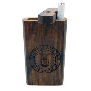 Wood One Hitter Box with Laser Etched US Air Force Theme and FREE 3" Reusable Aluminum Cigarette