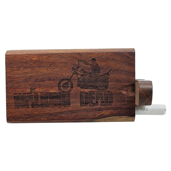 Wood One Hitter Box with Laser Etched Guitar Theme and FREE 3" Reusable Aluminum Cigarette