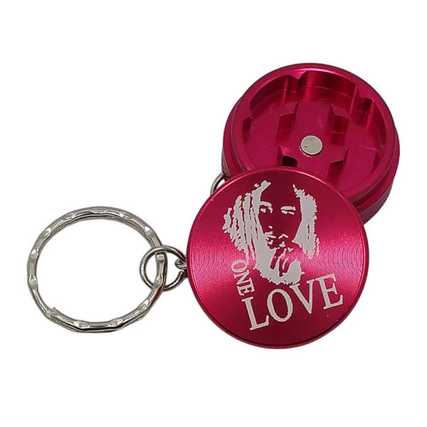 Mini Bob Marley Keychain Grinder in Pink