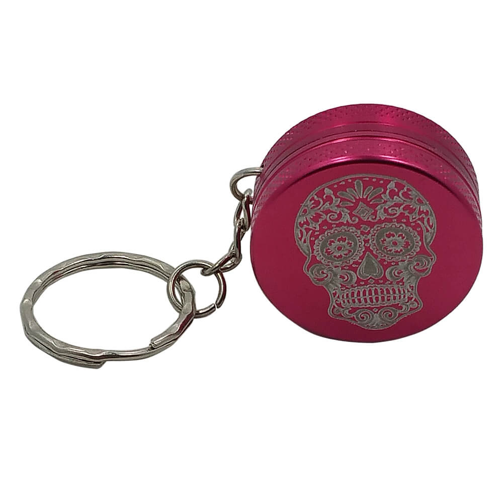 Sugar Skull Keychain Grinder Custom Branded 420 Gift Ideas