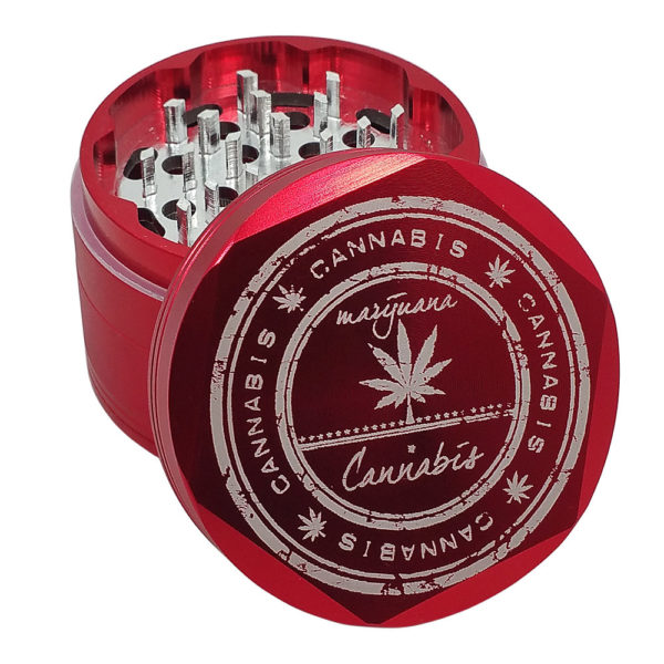 4 Piece Cannabis Stamp Hex Grinder