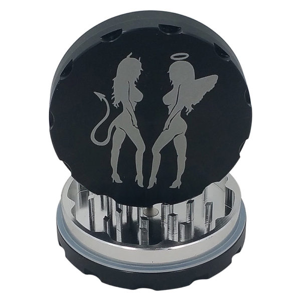 2 Piece Devil and Angel Silhouette Herb Grinder