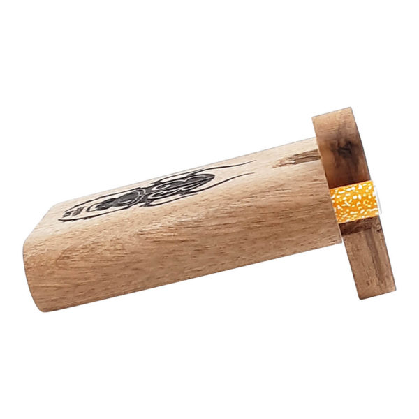 custom color-filled 3 inch natural wooden dugout with erykah badu logo