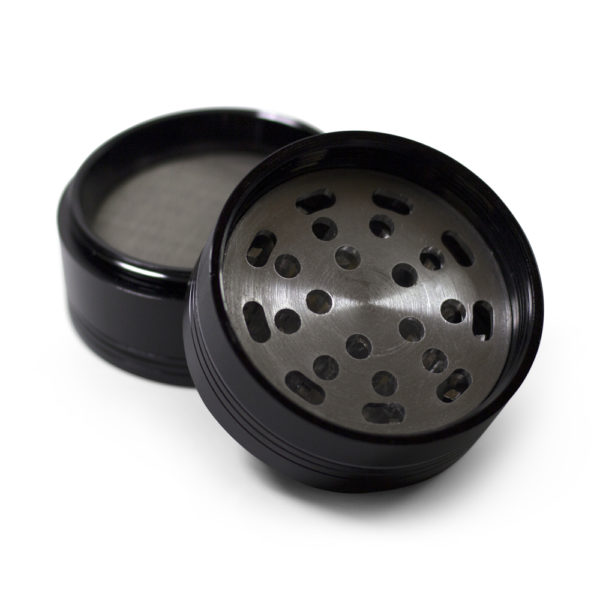 Black 4 Piece Grinder with screen example