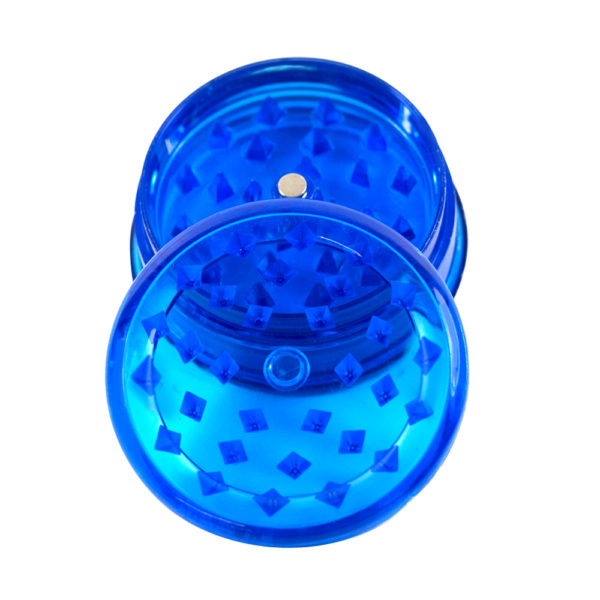 Blank 3 piece acrylic plastic grinder blue sample for weed
