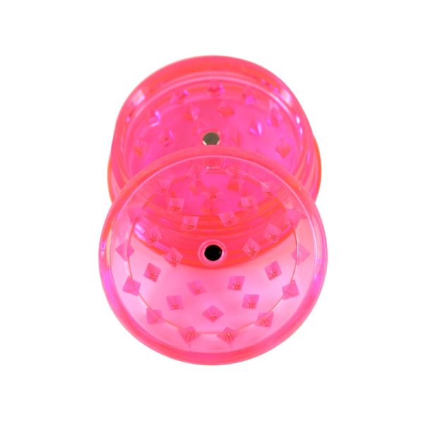 Blank 3 piece acrylic plastic grinder pink sample for weed