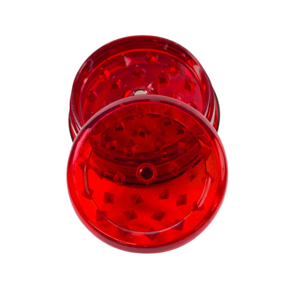 Blank 3 piece acrylic plastic grinder red sample for weed