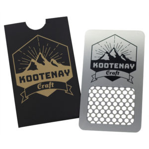 Kootenay Craft grinder card with custom sleeve