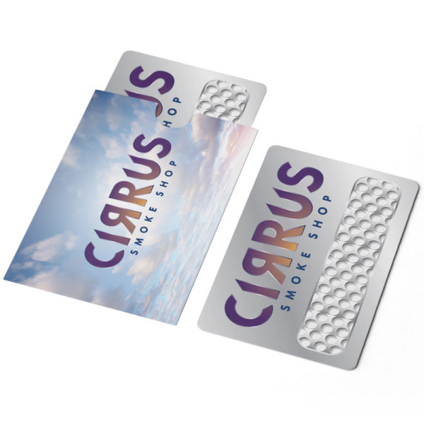cirrus smoke shop custom herb grinder card sample