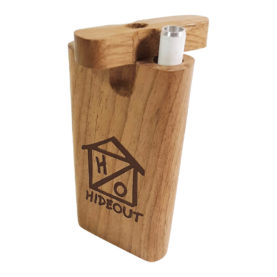 One hitter boxes with custom etched logo and brown color fill