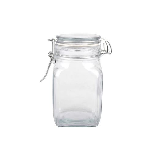 Glass Flip top jar with clasp