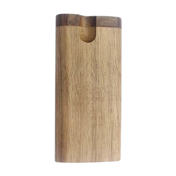 slim 4 inch natural wood dugout stash box