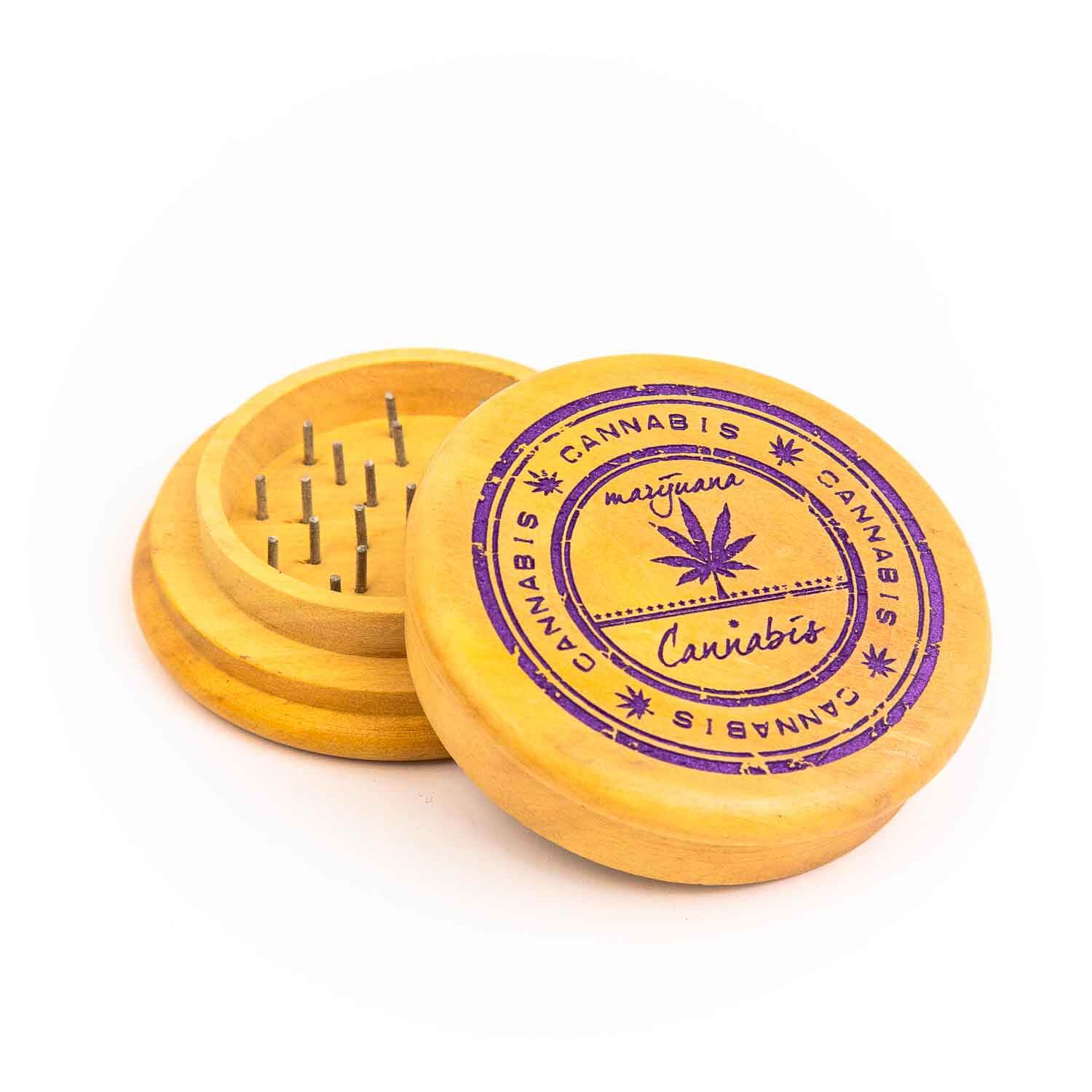 2 Piece Wooden Herb Grinders Wholesale White Label 420 Items